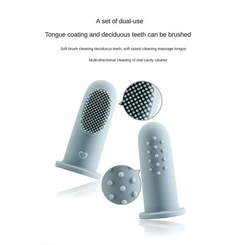 

Easy To Use Portable Silicone Finger Cots Safe For Baby Non-toxic Baby Toothbrush With Fingertips Oral Cleaner Food Grade Gentle