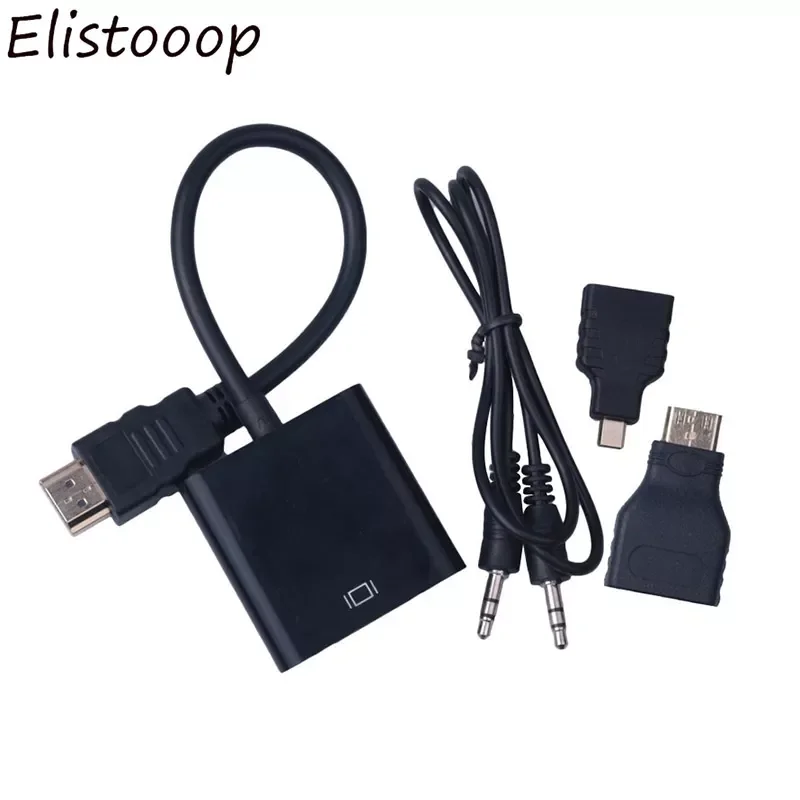 

Адаптер HDMI-совместимый с VGA, мини-адаптер HDMI-совместимый с VGA-разъемом, встроенный конвертер 1080p для Xbox PS4 TV