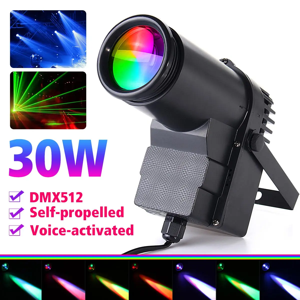 Светодиодный сценический прожектор 30 Вт RGBW DMX512 Pinspot лучевой прожсветильник Тор 6