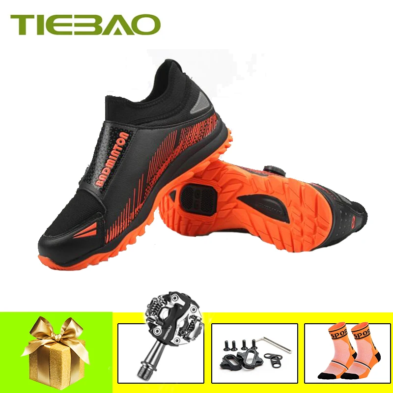 Tiebao Leisure Mountain Bike Shoes For Men Women Outdoor Breathable Self-Locking Pedals Mesh Shoes Casual Cycling Sneakers