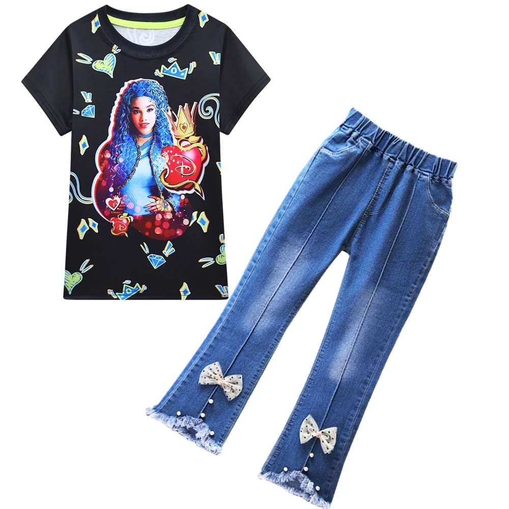 Костюм детский летний из футболки с коротким рукавом и ковбойских брюк