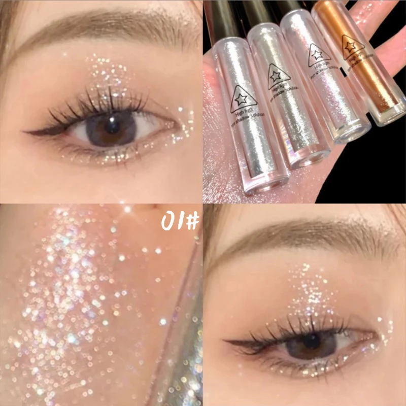 

Glitter Highlighter Liquid Eye Shadow Eyeliner Durable Waterproof Pearl Shiny Shake Liquid High Gloss Brighten Silkworm Makeup