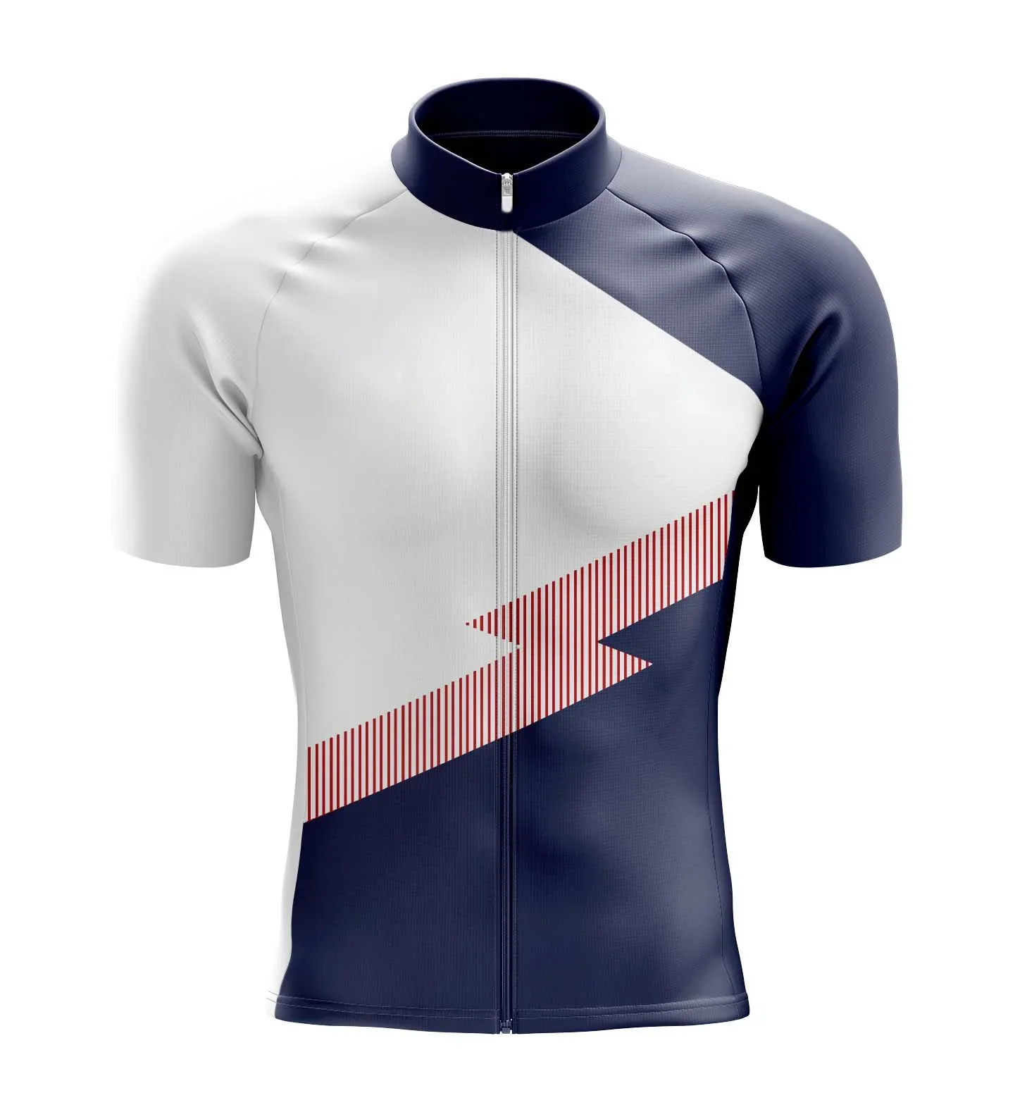 Мужские Вело-Джерси бело-темно-синего цвета футболки с коротким рукавом