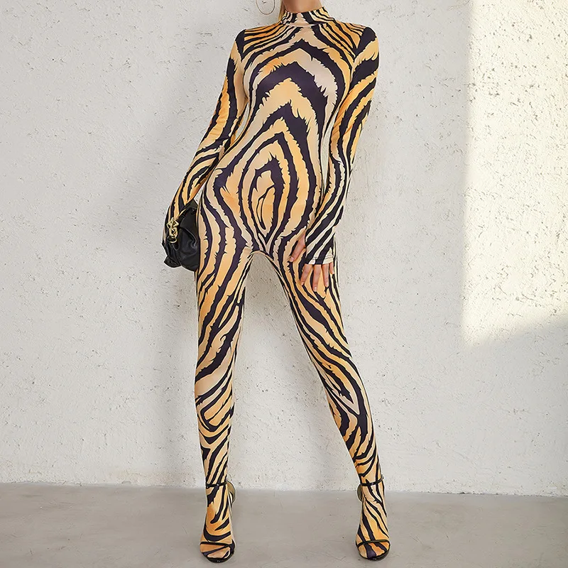 

Женский комбинированный комбинезон Y2k, элегантный комбинезон в виде тигра, женская одежда