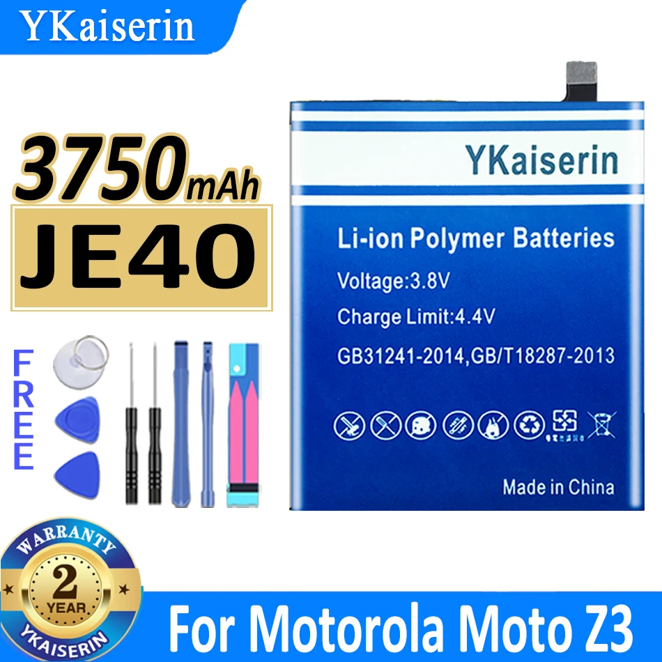 

100% Original YKaiserin New 3750mAh JE40 Phone Replacement Battery For Motorola Moto Z3 JE40 Batterie Bateria Battery