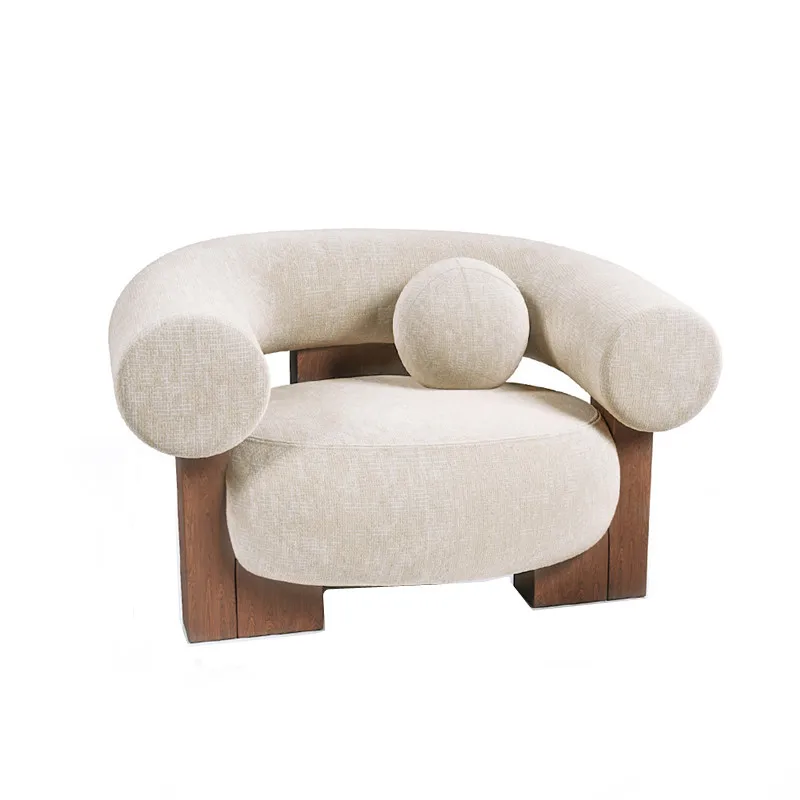 

Nordic Light Luxury Creative Solid Wood Curved Sofa Fashion Simple Hotel Club Beauty Reception Couch