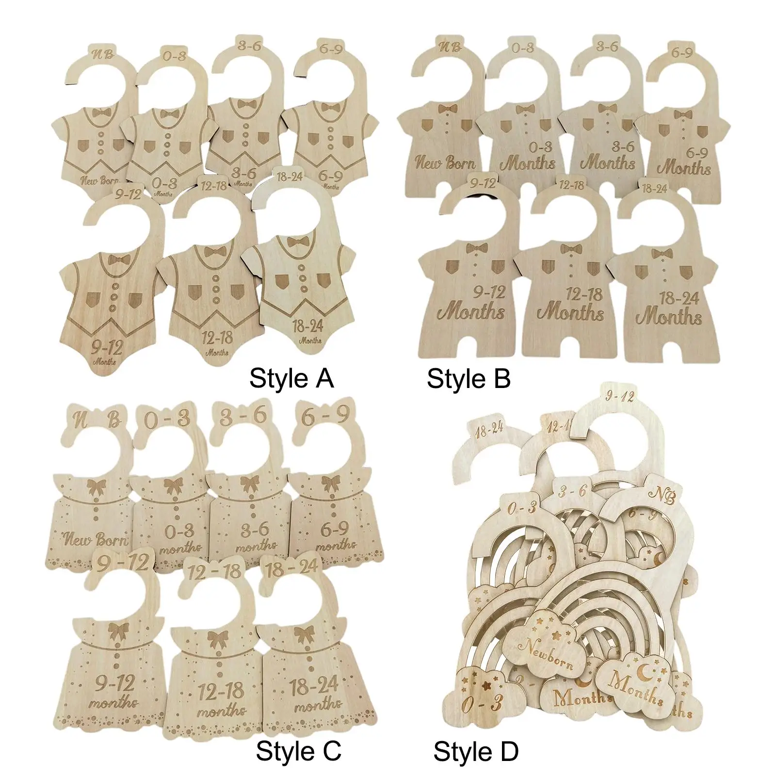 

7 шт., разделители для одежды, на 24 месяца