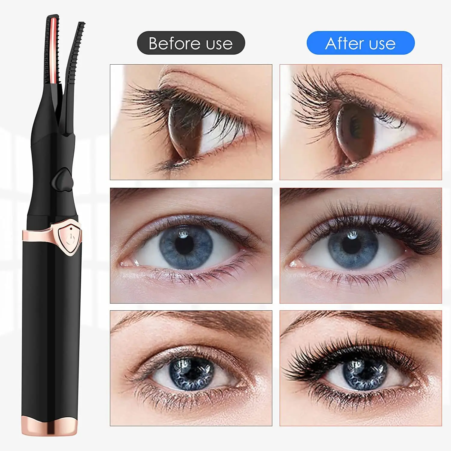 

Portable Electric Eyelash Curler 3 Temperature Mode Adjustable Eyelash Roller Long Lasting Eyelash Makeup Tools Usb Lash Lift