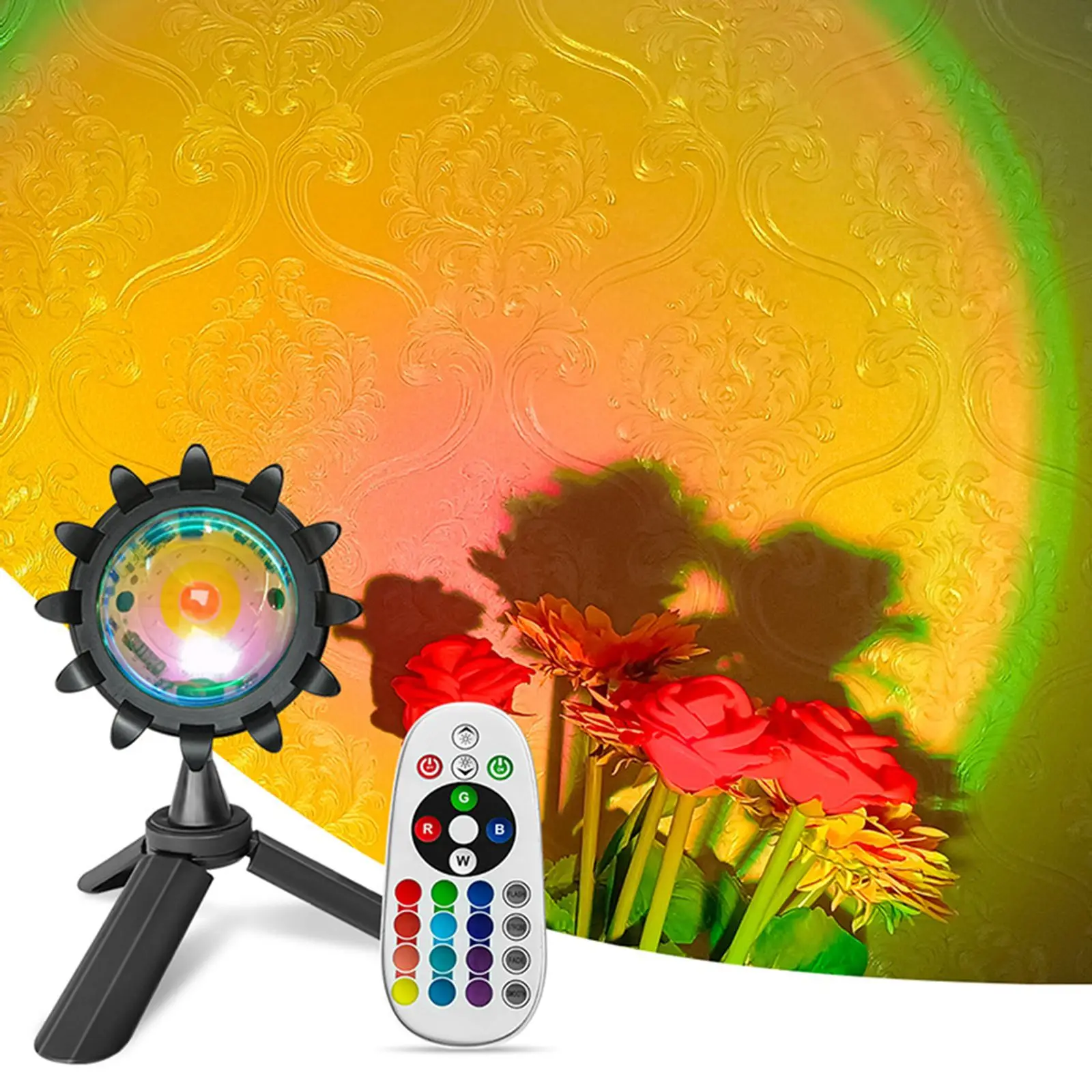 RGB-лампа светодиодная с USB-зарядкой и пультом ДУ 16 цветов |