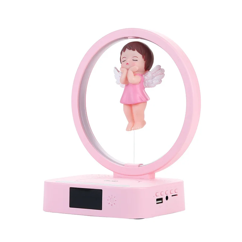 

Magnetic Levitation Bluetooth Speaker Angel Girl Clock Cute Audio Desktop Ornament RGB Computer Subwoofer Creative Birthday Gift