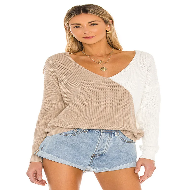 

Autumn and winter 2022 new loose knit V-neck sweater wool