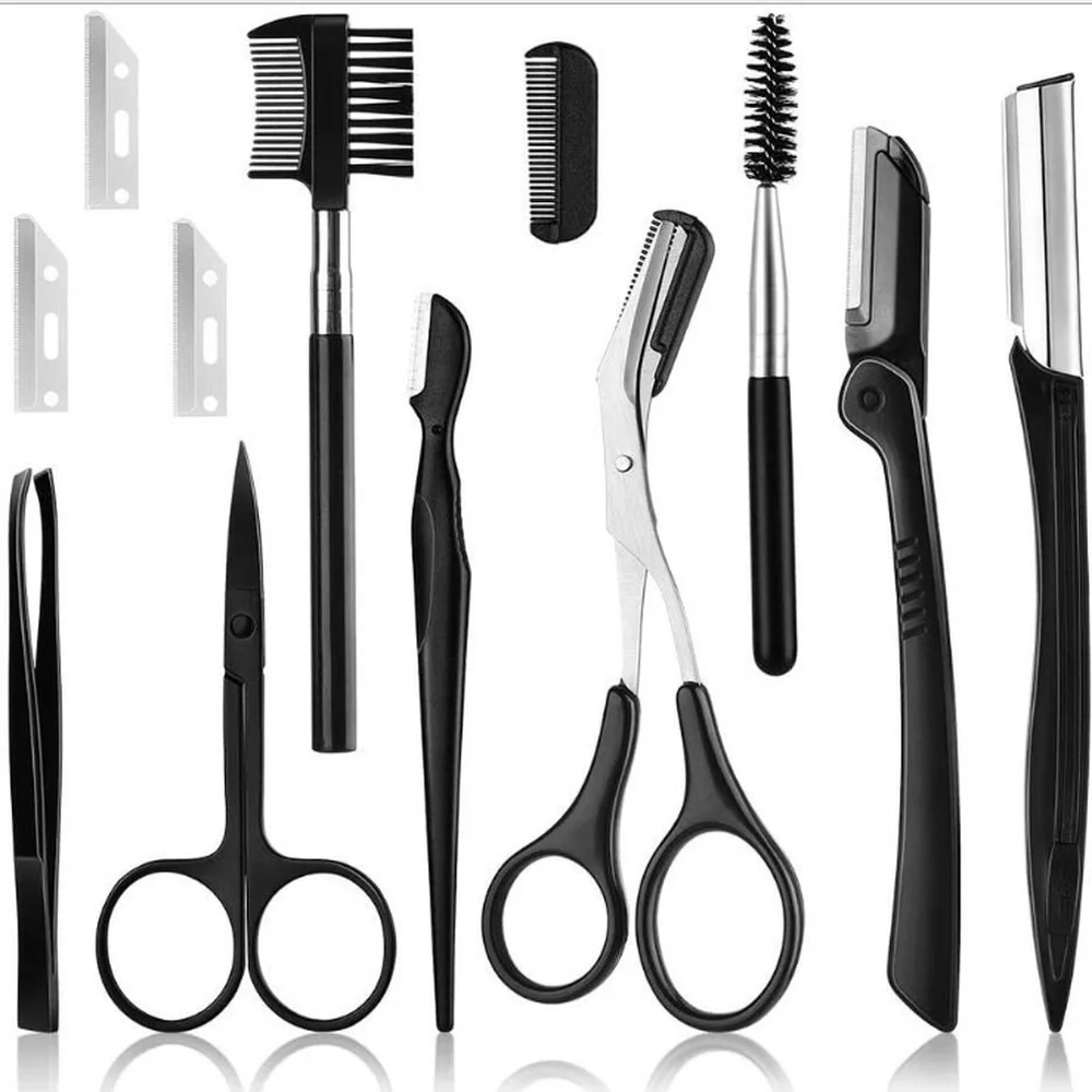 

5/8PCS Eyebrow Trimmer Eyebrow Razor Kit Eyebrow Scissors Eyebrow Comb Razor for Face Tweezers Eyelash Eyelash Brush