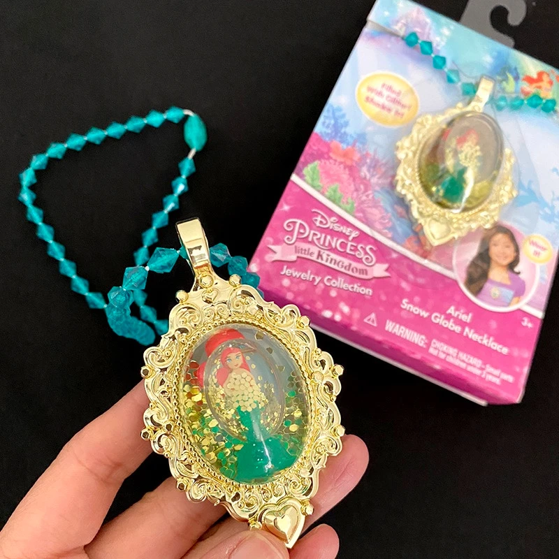 Ювелирные изделия Принцессы Диснея подвеска Снежный шар ожерелье Золушка Ариэль