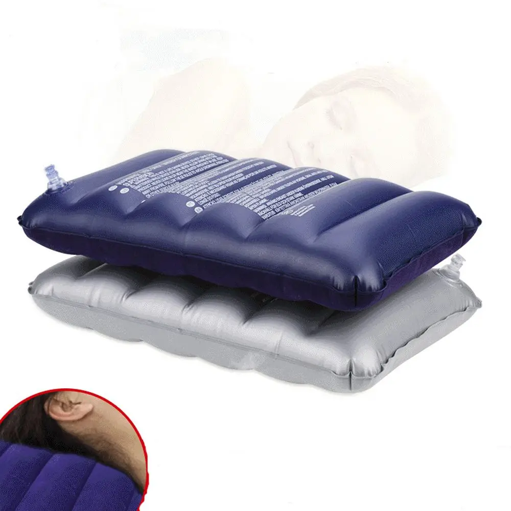 

Portable Ultralight Inflatable PVC Flocking Air Pillow Sleep Cushion Travel Bedroom Hiking Beach Car Plane Head Rest Support