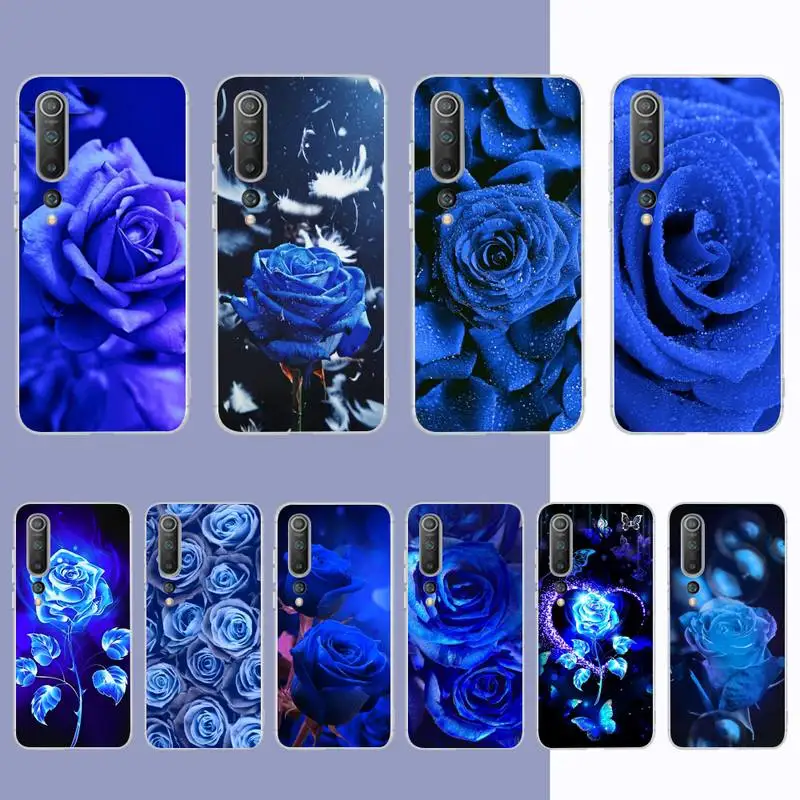

MaiYaCa Blue Rose Flower Phone Case for Samsung S21 A10 for Redmi Note 7 9 for Huawei P30Pro Honor 8X 10i cover