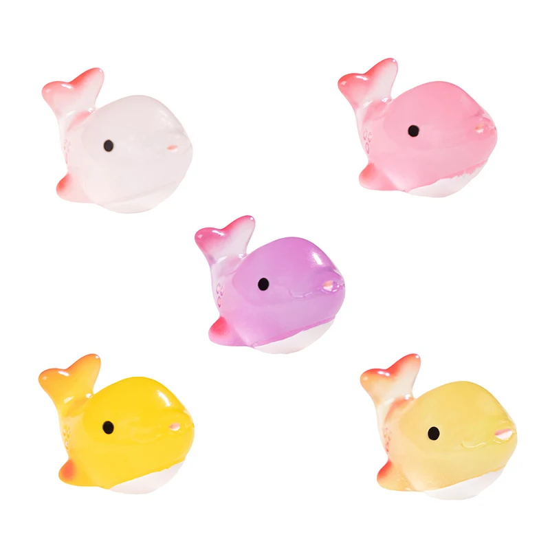 2 шт. модные имитация светящегося кита миниатюрные фигурки мультяшная милая