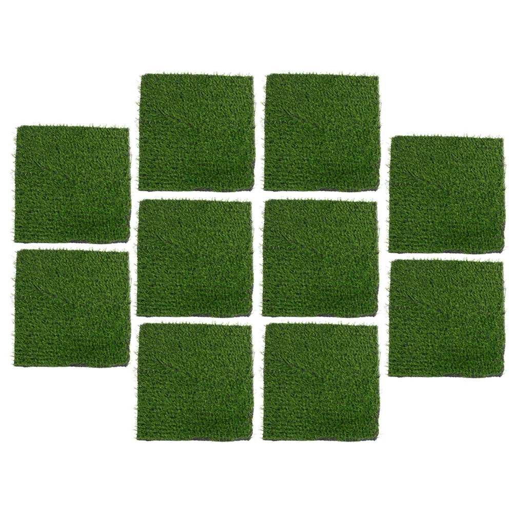 

10Pcs Artificial Grass Rug Chicken Nesting Pads Carpet Washable Fake Grass Pads Poultry Coop Accessories
