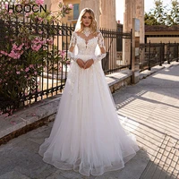 herburnl v neck romantic wedding dress fashion appliqu%c3%a9 lace princess backless dressr%c3%a9tro