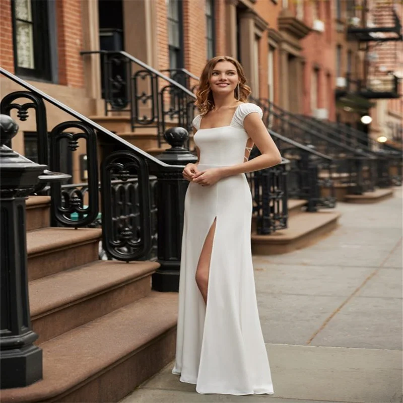 Женское шифоновое вечернее платье MULONG длинное простое А-силуэта со шнуровкой