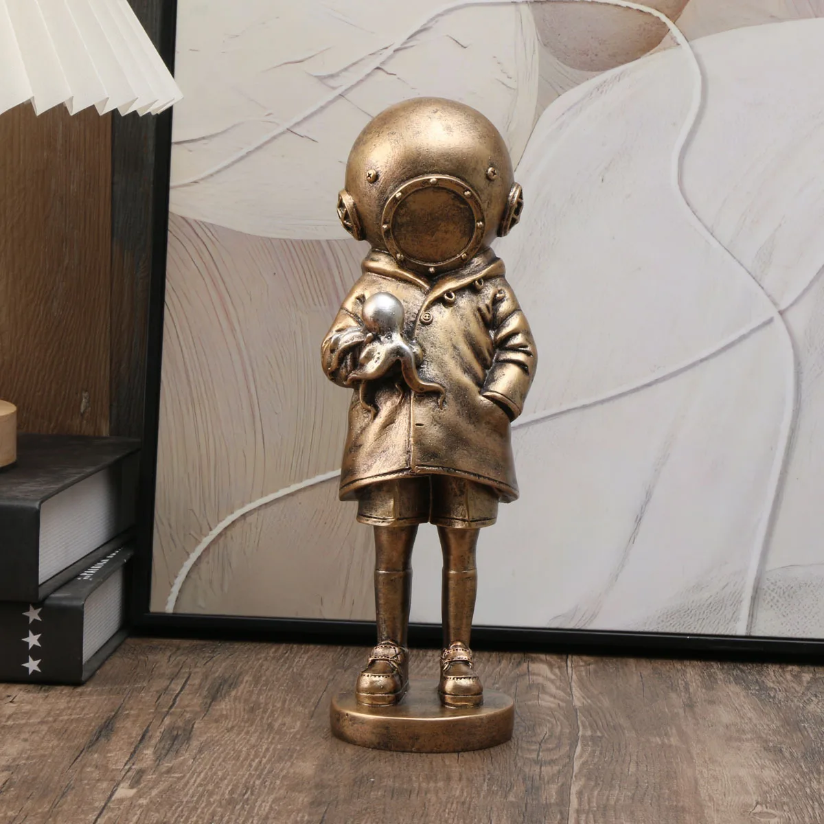 Эскиз Бэнкси статуя девушки из смолы для дайвинга с фигуркой осьминога украшения