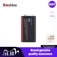 soshine 9v 6f22 500mah usb lithium ion rechargeable polymer with battery box for wireless microphone alarm 7 4v 1a usb