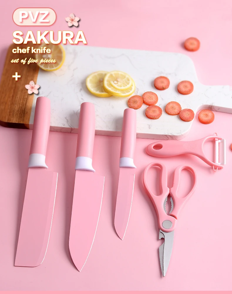 

Набор кухонных ножей из нержавеющей стали, 5 шт., кованый нож шеф-повара, ножницы, Керамическая овощечистка, нож для резьбы, ножи мясника, Пода...