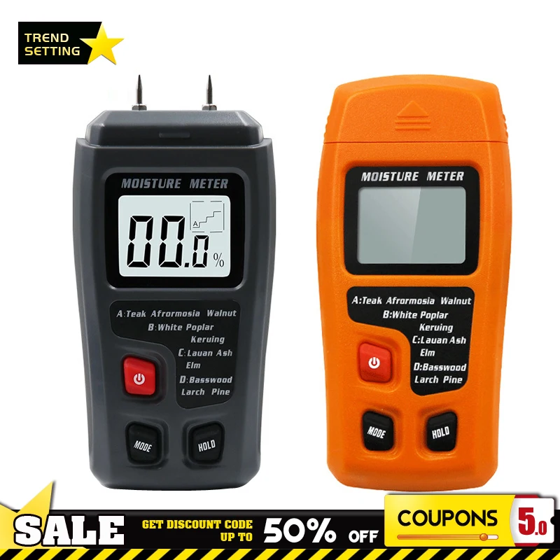 

Digital LCD Wood Moisture Meter Damp Hygrometer Detector Wood Humidity Caravan Tester Tool For Timber Plaster