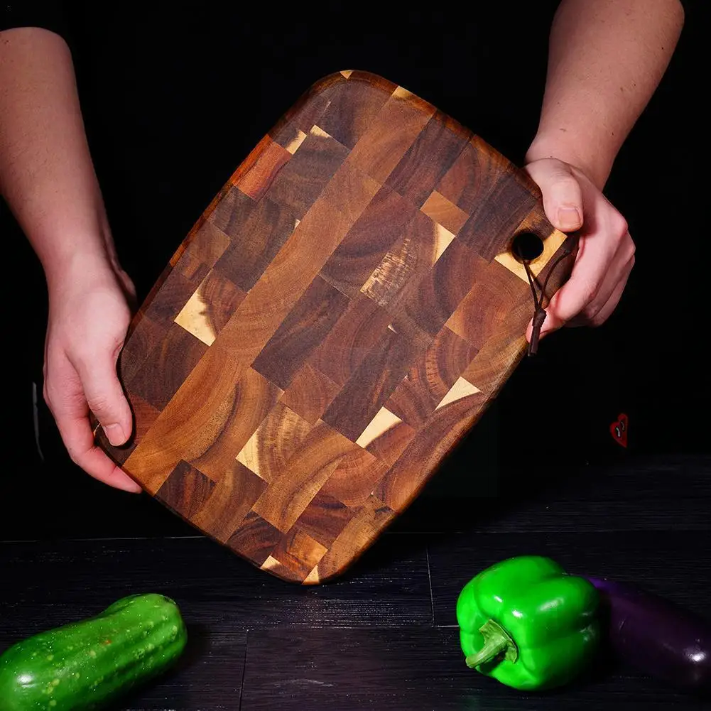 

Kitchen Wood Cutting Board Double-sided Using Acacia Wood Splicing Tools Board And Kitchen Damp-proof Drain Water Chopping J4y2
