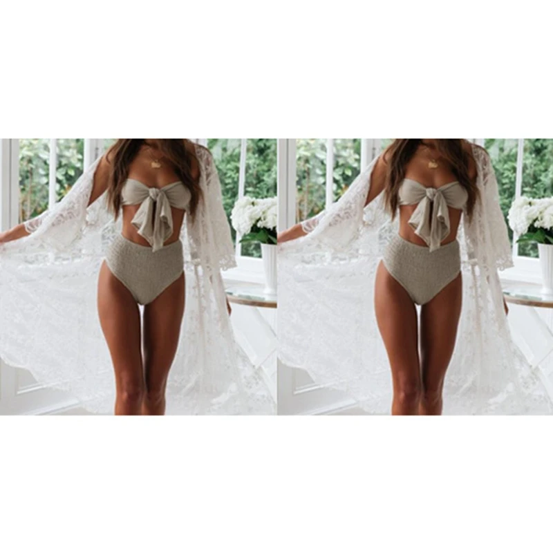 

Quality Women's Beach Vacation Bikini Blouse Embroidered Sunscreen Cardigan One Size