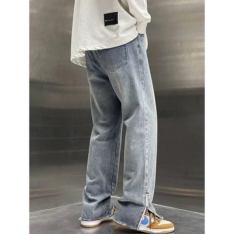 

Jeans Men's American High Street Retro Men's Straight Loose Fashion Brand Wide Leg Leisure All-Matching Long Pants Boys