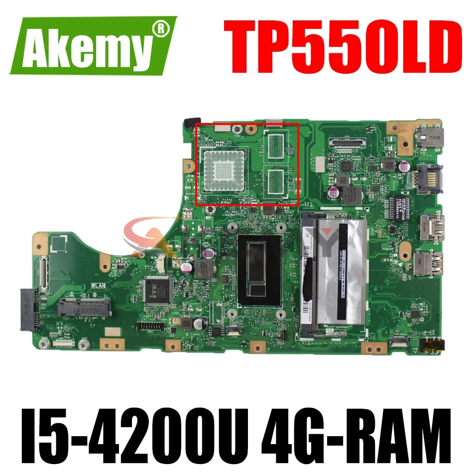 

AKEMY TP550LD Laptop Motherboard For ASUS Transformer Book Flip TP550LA TP550LN TP550L Test Original Mainboard 4G-RAM I5-4200U
