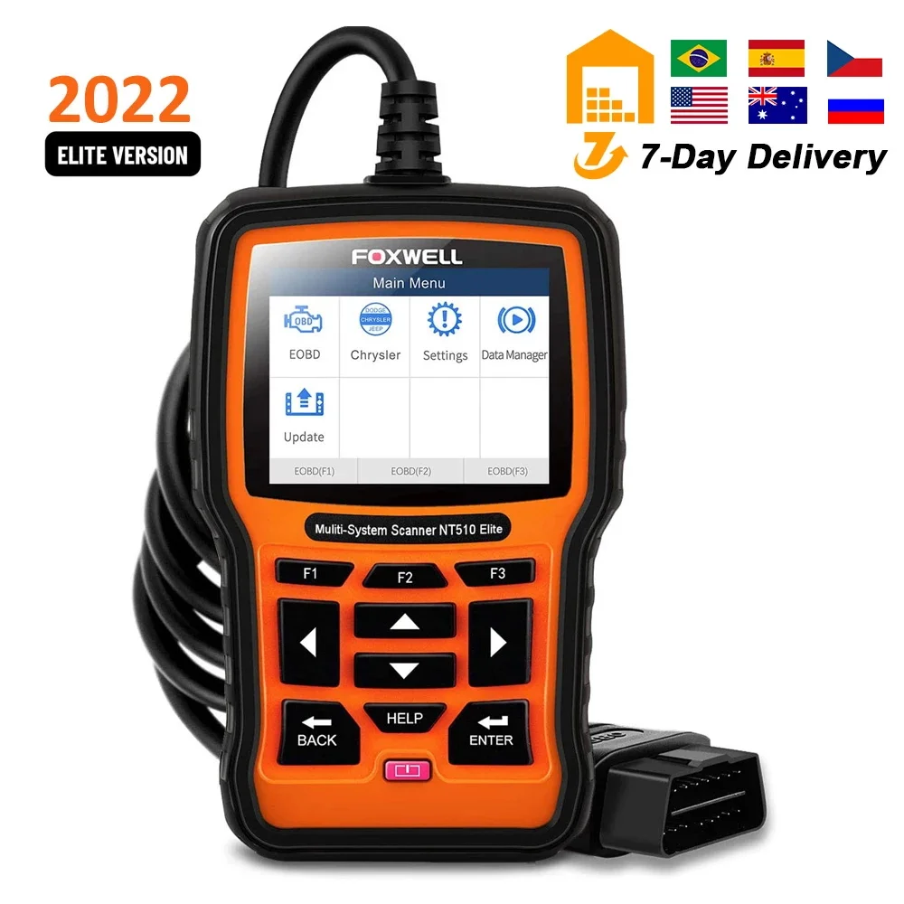 Сканер FOXWELL NT510 Elite OBD2 для всех систем SAS DPF BRT многонаправленный тестовый