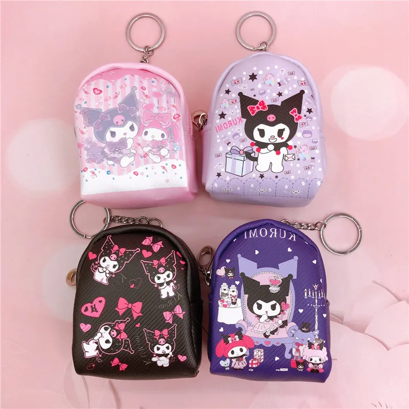 

Kawaii Sanrio брелок-Кошелек для монет из искусственной кожи с милым аниме рисунком Hello Kitty My Melody кожаные женские кошельки чехол для ключей сумка П...