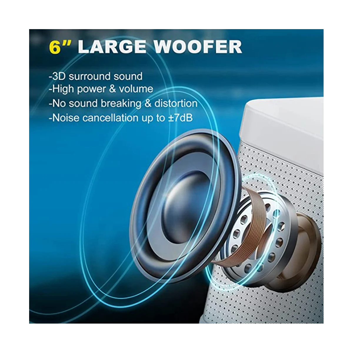 

Karaoke Machine, Portable Bluetooth PA System with 2 Wireless Microphones, Family Gathering, Meeting, Picnic