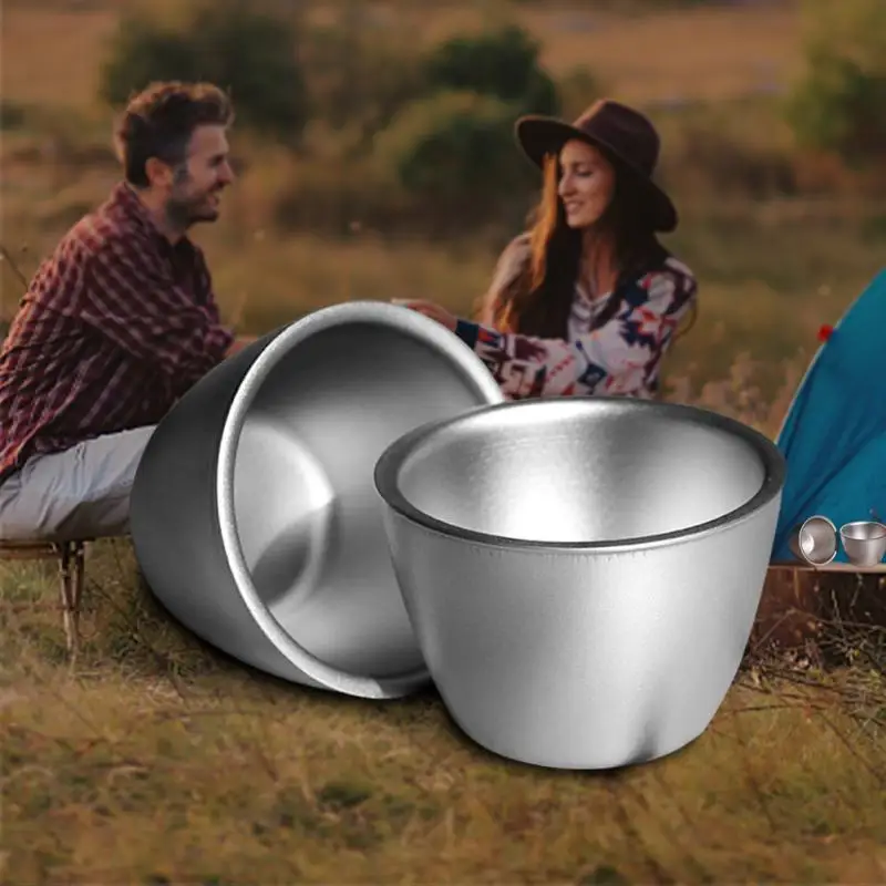 

Coffee Mug 45ml Lightweight Durable Portable Small Camping Equipment Teacup Titanium Rounded Edge Wine Cup Tableware Camping Mug