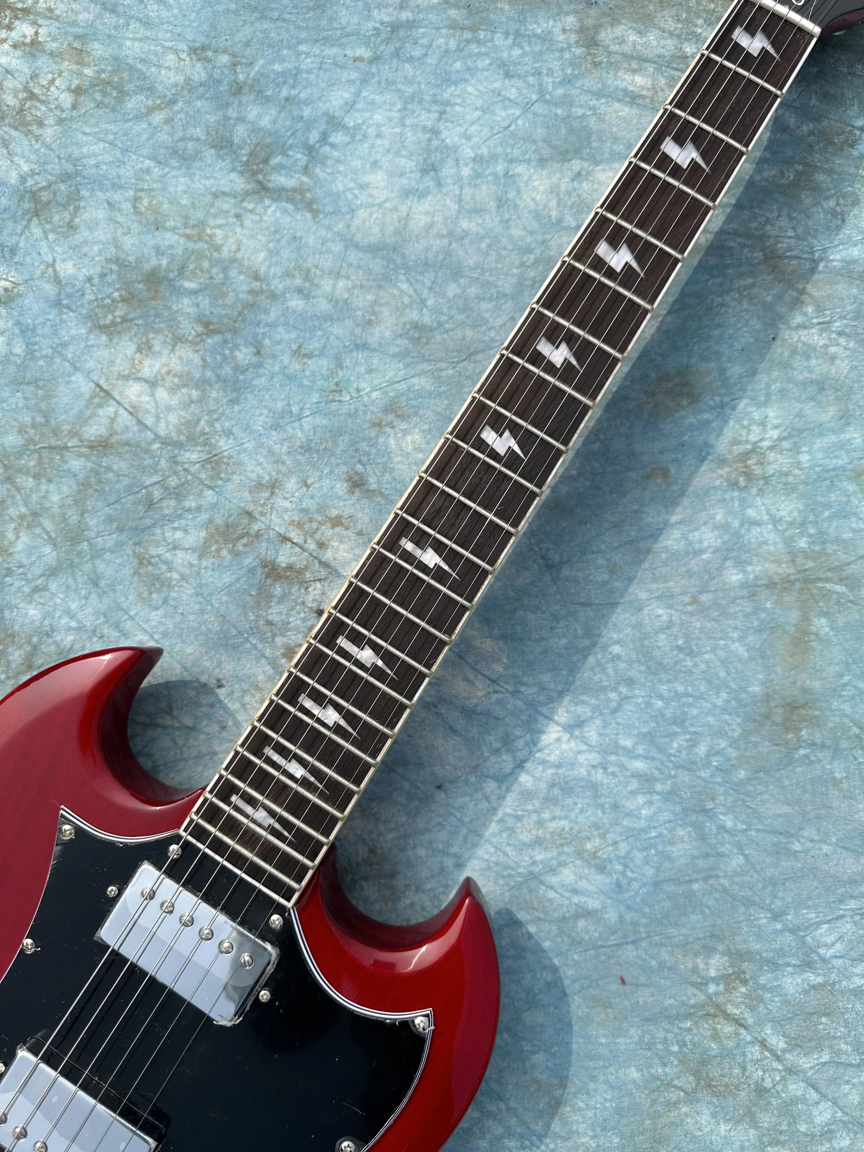 Электрогитара SG инкрустированная молниями гриф молочно-белый ретро-тюнер sMilk White