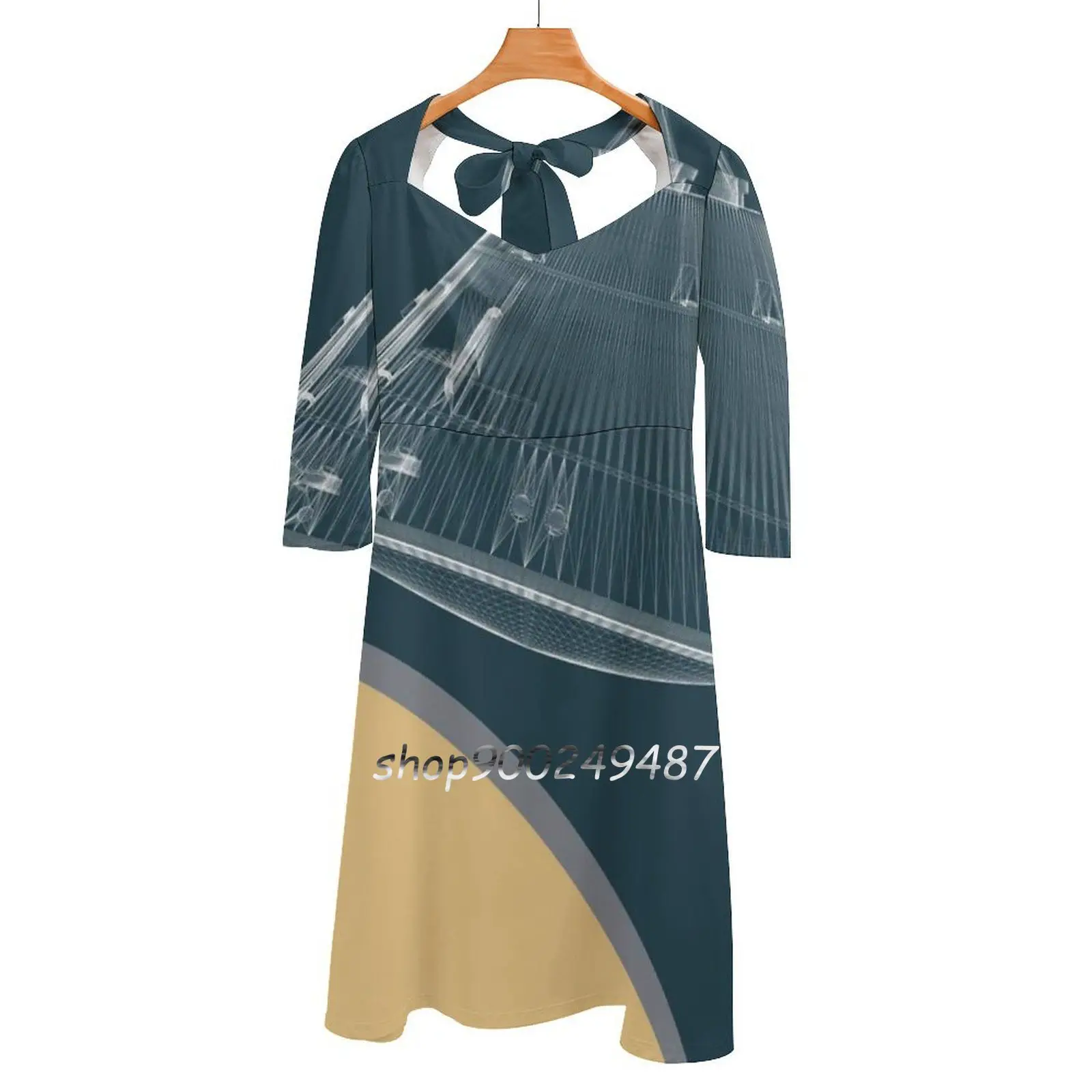 Платье-колокол Apollo 11 с квадратным вырезом элегантное модное платье принтом