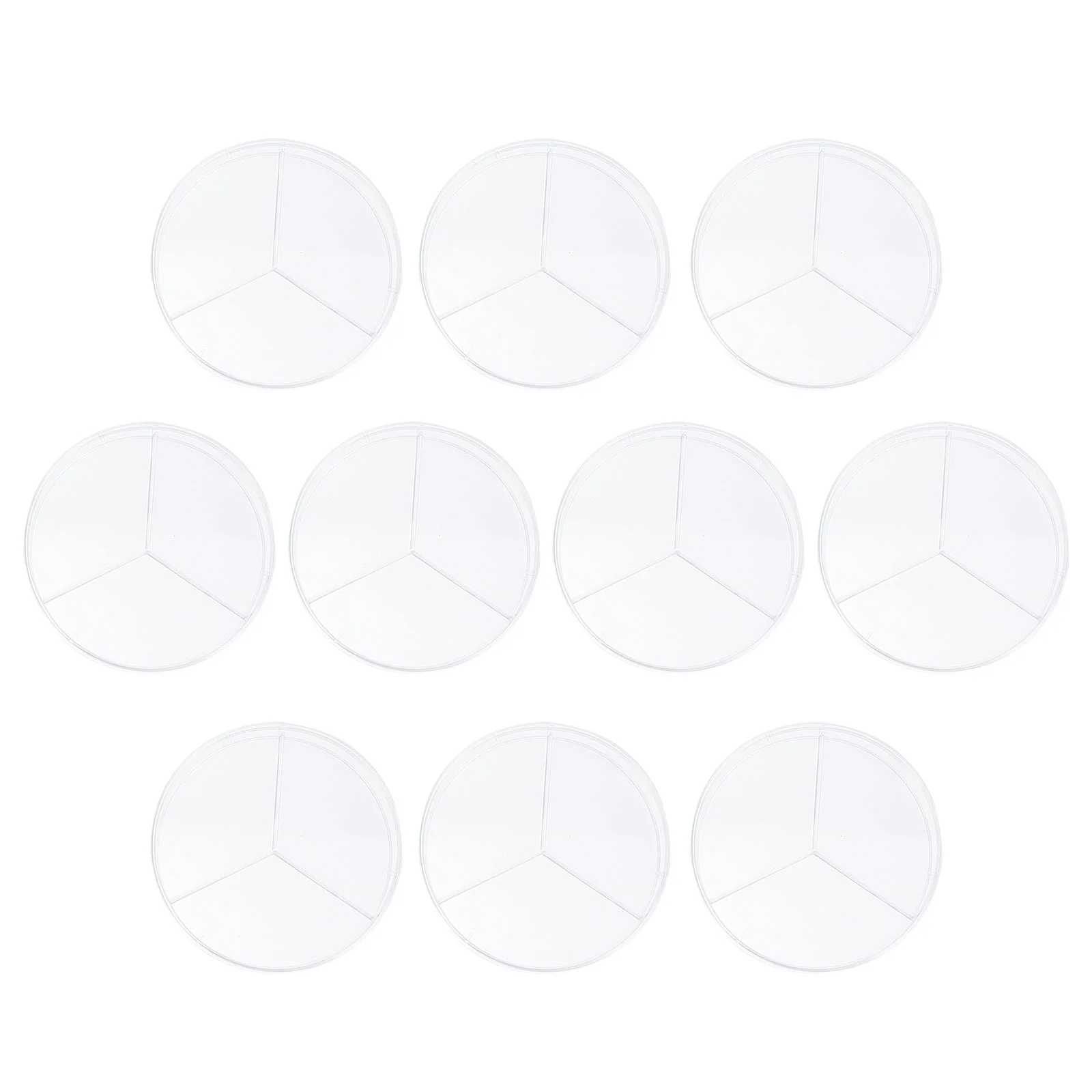 

10pcs Three Compartments Petri Dishes with Lids Plastic Petri Dish Set for Laboratory