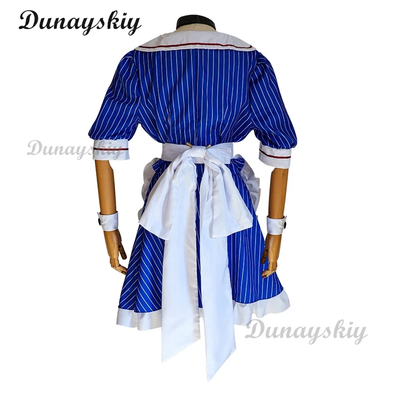 MiIIiiiiikuku косплей костюмы аниме мемеризатор Униформа Женская Полосатая горничная