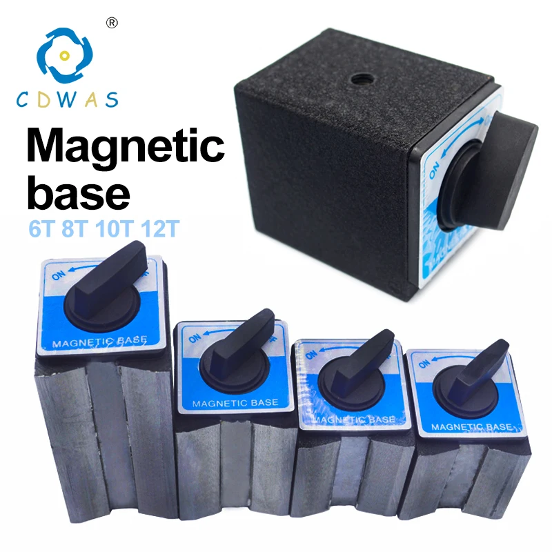 

Magnetic Base 6T 8T 10T 12T V type Dial Indicator Stand Base Magnet Seat Table Wire Cutting With Switch Strong Magnetic Base