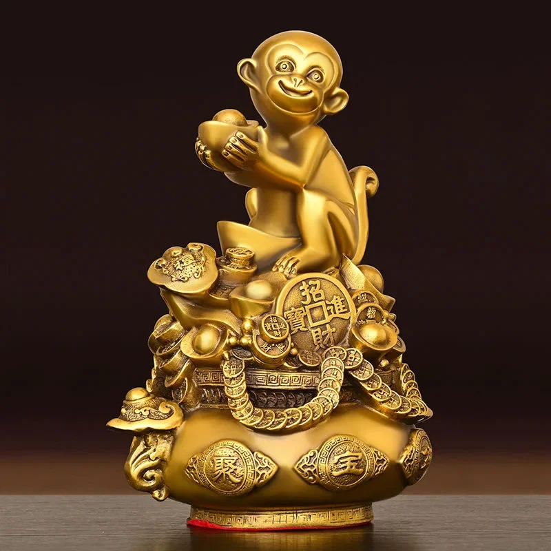 Медные обезьяны украшения из чистой меди горшок сокровищ обезьяна Ruyi для