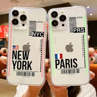 air ticket usa city london paris tokyo travel transparent phone case for iphone 11 12 13 mini pro xs max 8 7 6 6s plus x se xr