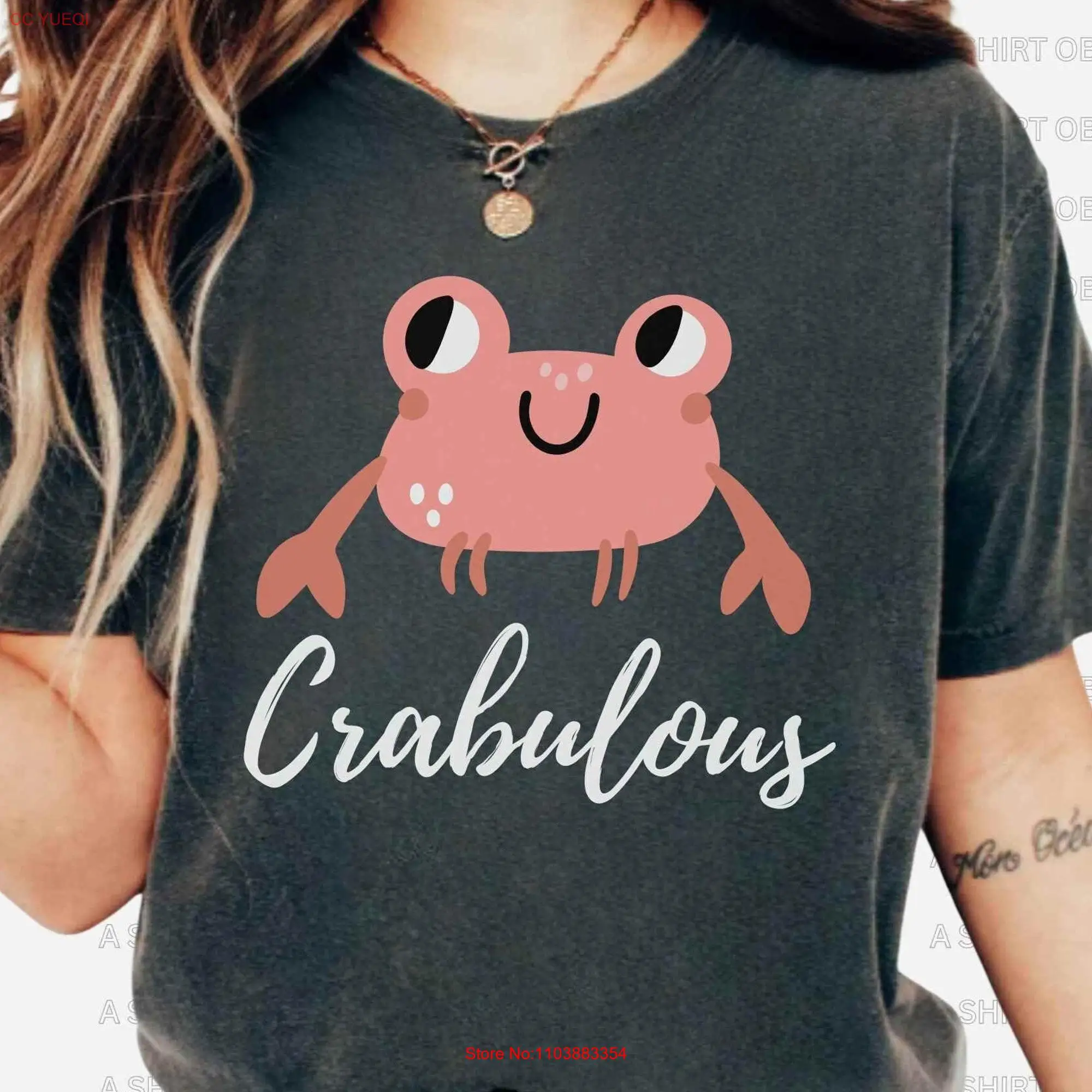 Забавная футболка Crabulous забавная Пляжная с длинными или короткими рукавами для