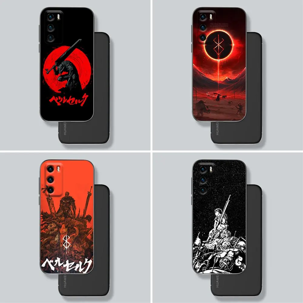 

Phone Case For Huawei P30 P40 P10 P20 Lite P50 Pro P Smart Z 2019 2020 Cases Fundas Silicone Cover Red Sun Guts Berserk Anime