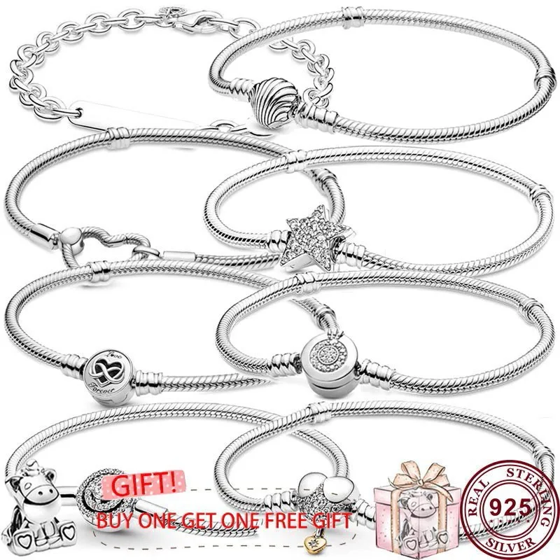 

New Hot 925 Silver Exquisite Love Heart Shining Star Women's Bracelet Women's Original High Quality Charm Fashion Jewelry