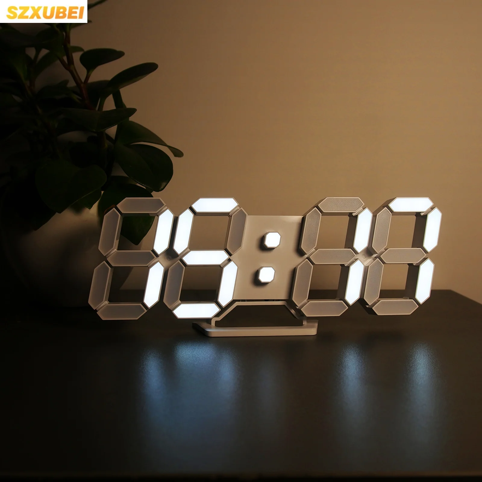 

Deeyaple 3D Led Digital Alarm Clock Night Light Wall Clock Watch Table Thermometer Furnishings Electronic Calendar Home Decor