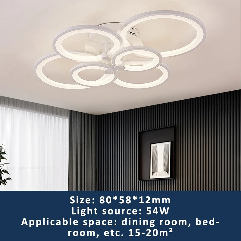 

Потолочный светильник 72 Вт, светодиодный потолочный светильник, белый светильник для гостиной, спальни, столовой, с регулируемой яркостью и...