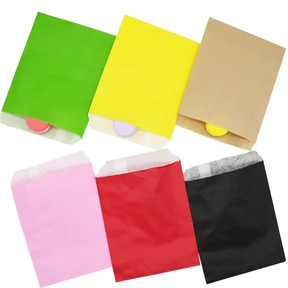 

5-30pcs Solid Color Bags Kraft Paper Bag Candy Biscuit Gift Wrapping Baked Goods Bag Favour Bags For Gifts 13*18cm