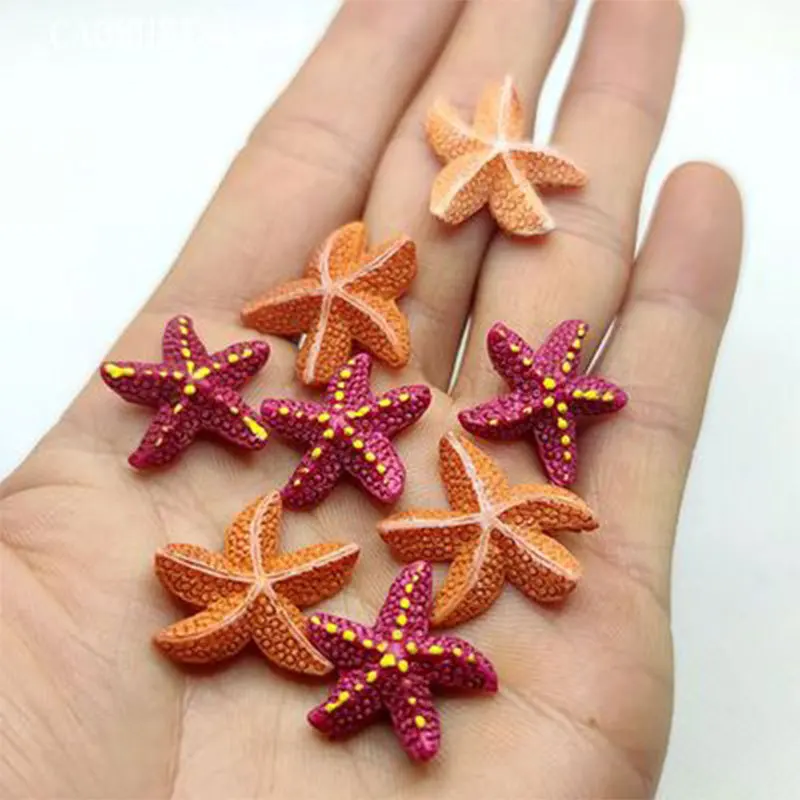 

3pcs Micro Landscape Ornament Pentagonal Starfish Mediterranean Style Resin Crafts Cartoon Creative Ornament Ornament