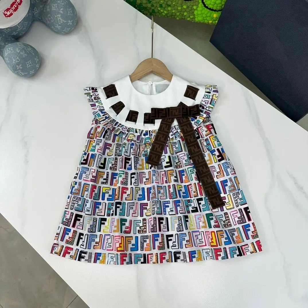 

Children's Clothing Girls' Dress Summer Sweet Fashion Round Neck Iridescence Children's Dress Baby Dress